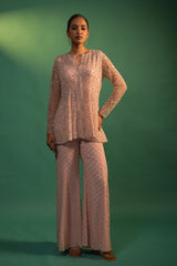Dusty Peach Indo Western Jacket Set – Festive Wear