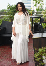 Elegant White Georgette Co-Ord Set